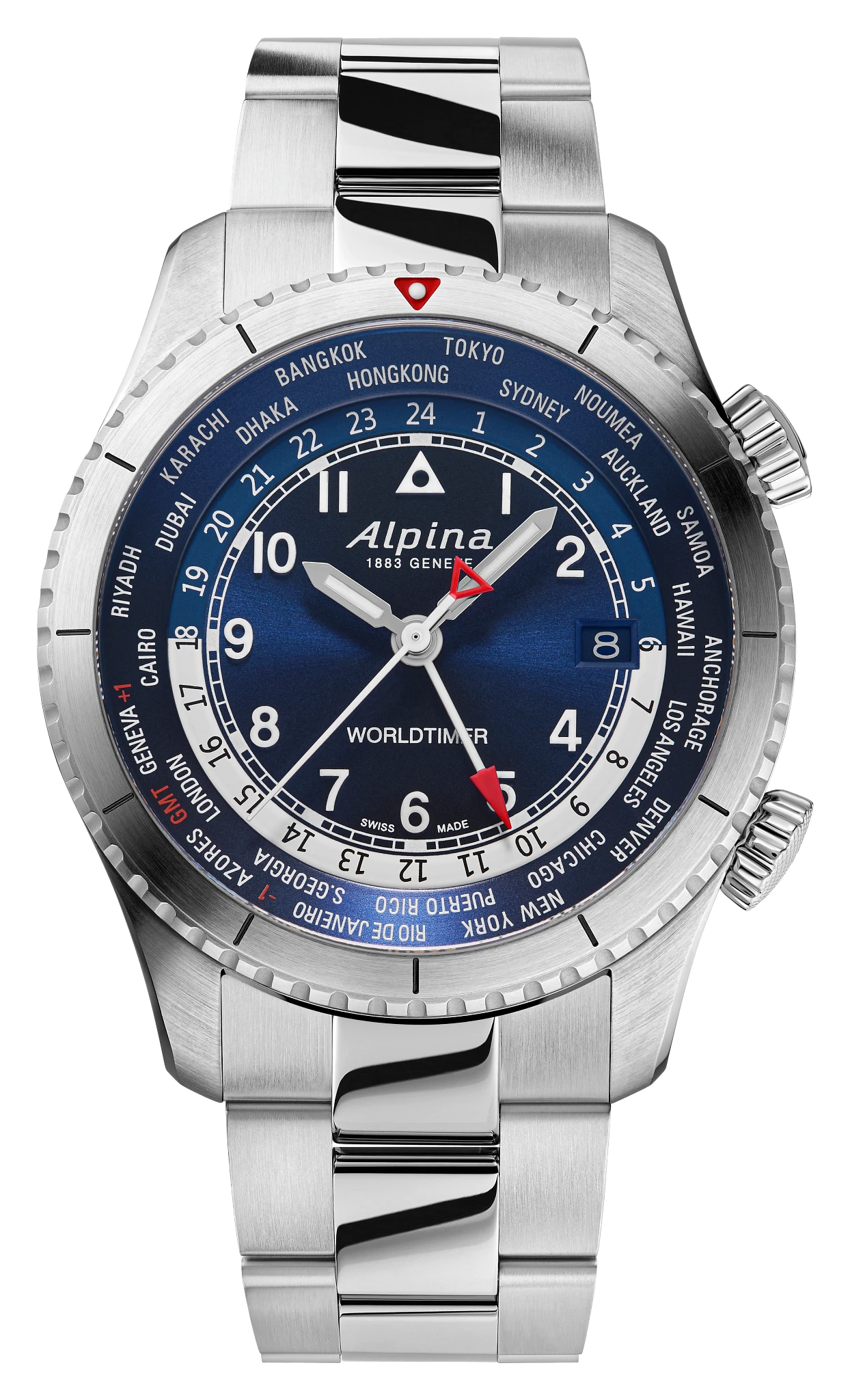 Pilot Quartz Worldtimer Watch AL-255N4S26B | Alpina Watches US
